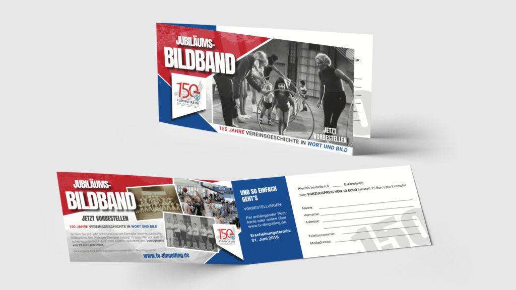 Titelbild Grafik TVD 150 Jahre mit Flyer zu Bildband