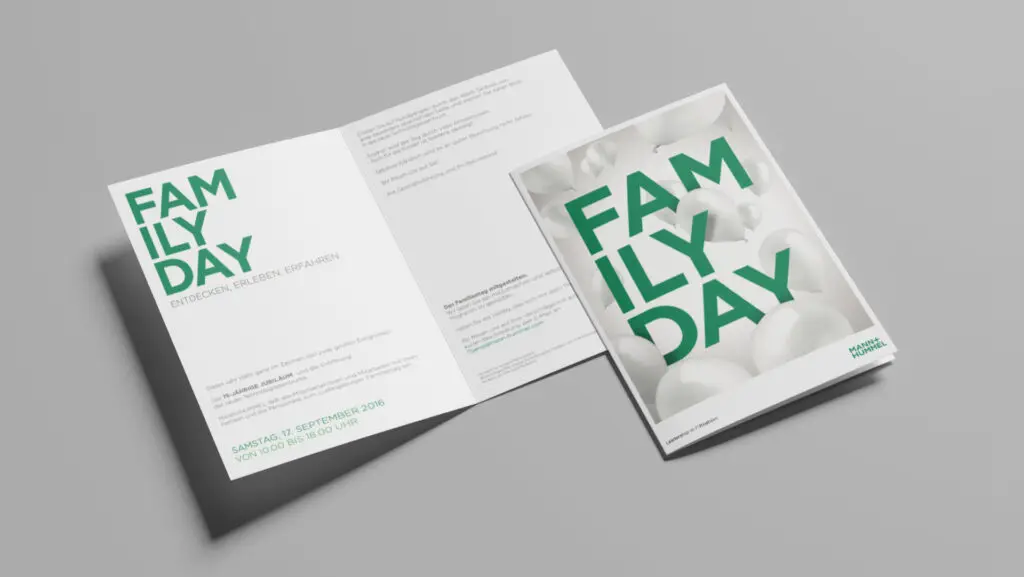 Einladungskarte zum Familyday anlässlich des 60-jährigen Jubiläums im Werk Marklkofen